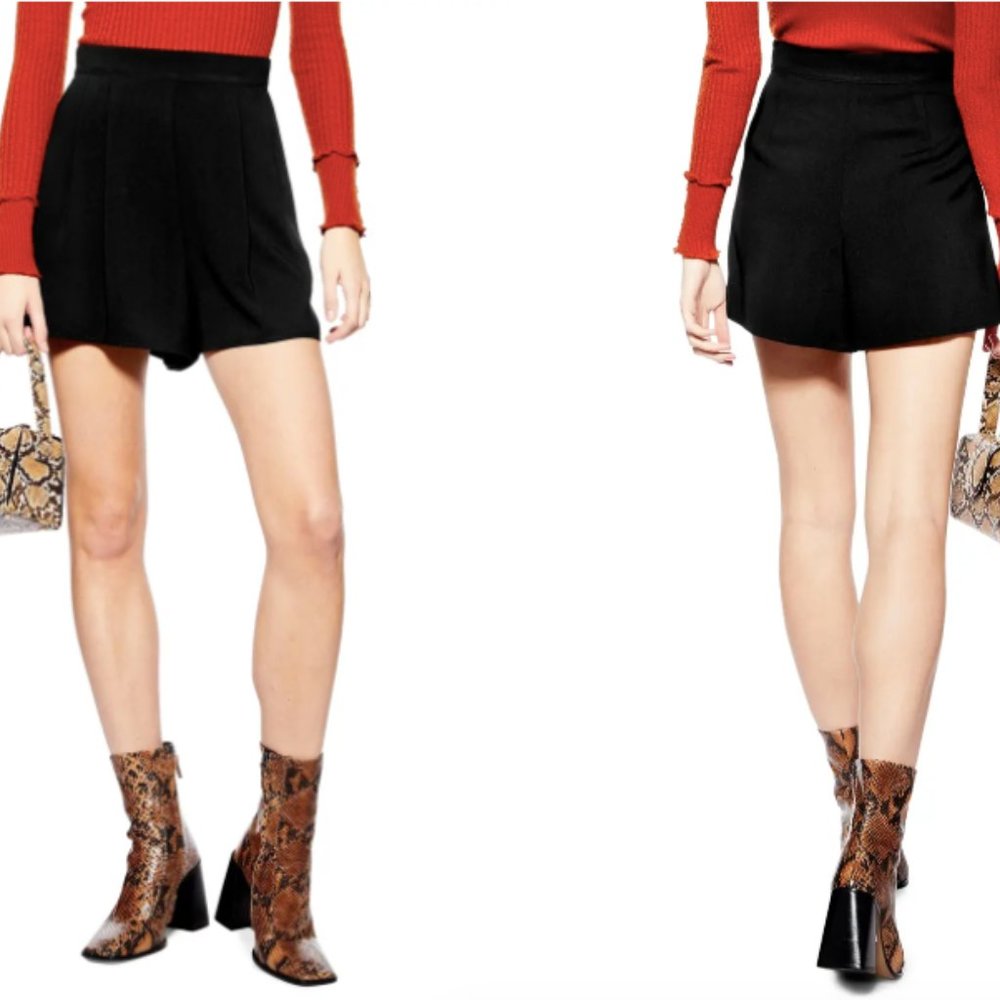 Topshop cherry flippy pleated short